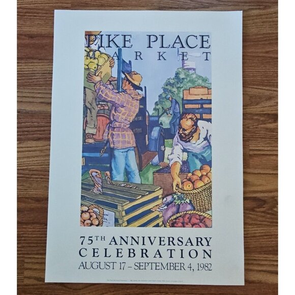 Seattle Pike Place Market Annual Fair Poster 1982 75th Celebration Lithograph - Picture 13 of 13